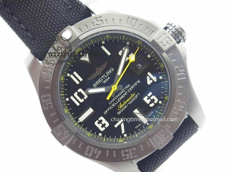 Avenger II Seawolf PVD HK Limited Edition GF 1:1 Best Edition Black Dial On Black Nylon Strap A2824