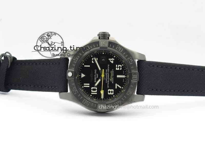 Avenger II Seawolf PVD HK Limited Edition GF 1:1 Best Edition Black Dial On Black Nylon Strap A2824
