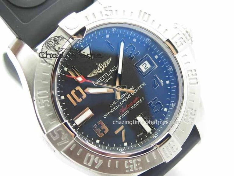 Avenger II Seawolf SS GF 1:1 Best Edition Black Dial On Black Rubber Strap A2836