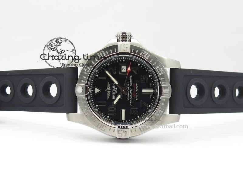 Avenger II Seawolf SS GF 1:1 Best Edition Black Dial On Black Rubber Strap A2836