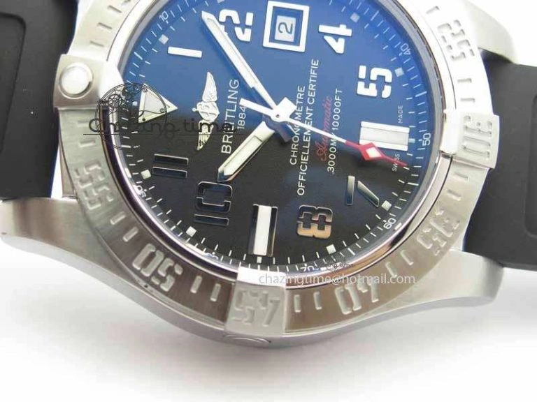 Avenger II Seawolf SS GF 1:1 Best Edition Black Dial On Black Rubber Strap A2836