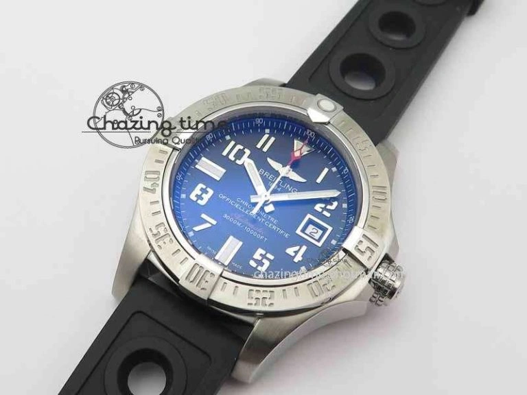 Avenger II Seawolf SS GF 1:1 Best Edition Black Dial On Black Rubber Strap A2836