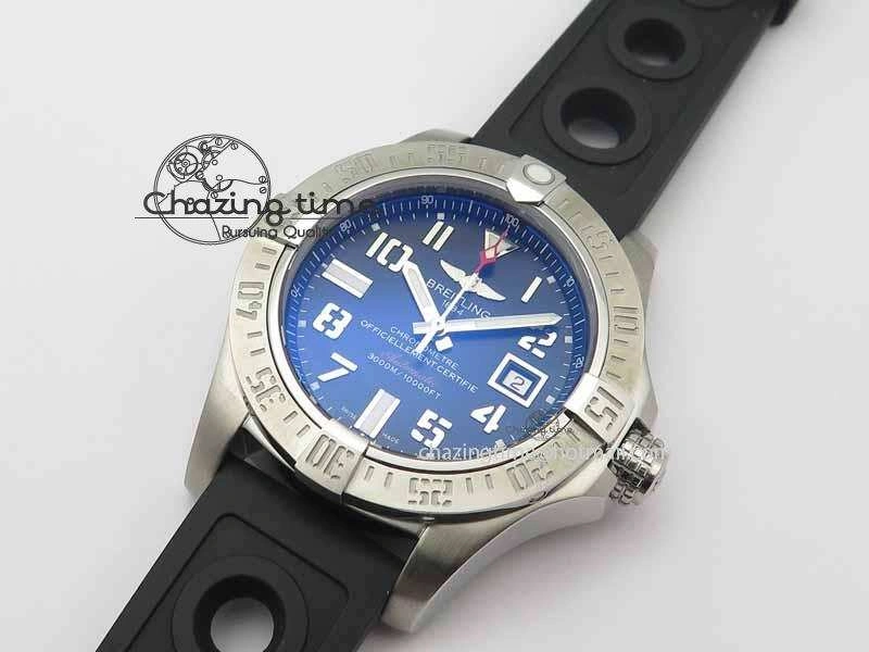 Avenger II Seawolf SS GF 1:1 Best Edition Black Dial On Black Rubber Strap A2836