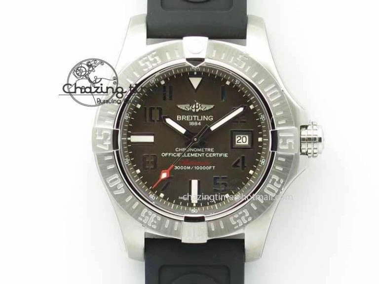Avenger II Seawolf SS GF 1:1 Best Edition Gray Dial On Black Rubber Strap A2836