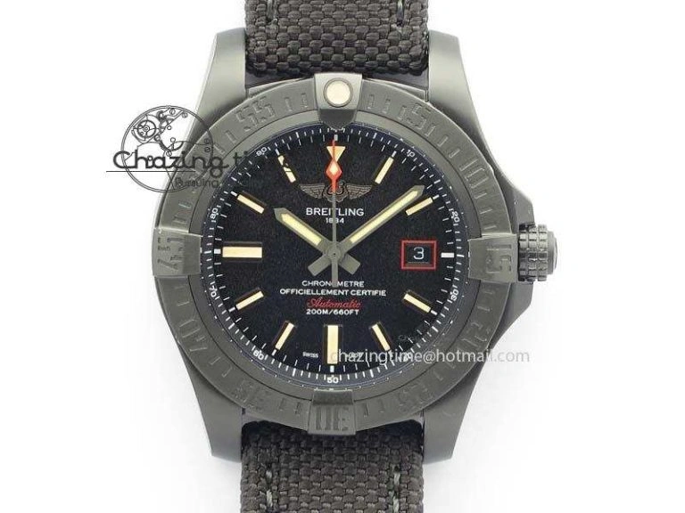 Avenger Seawolf DLC Black Dial On Black Nylon Strap A2824