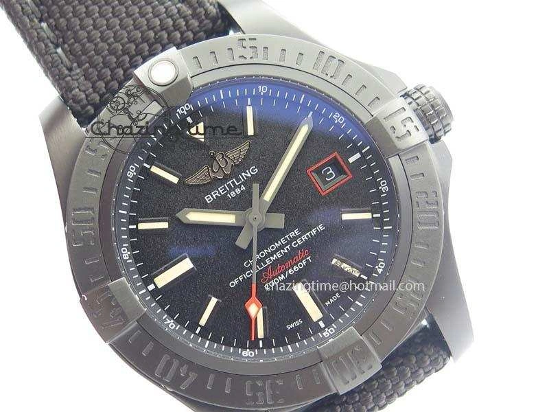 Avenger Seawolf DLC Black Dial On Black Nylon Strap A2824