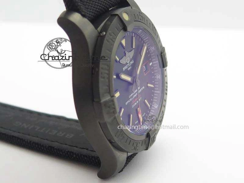 Avenger Seawolf DLC GF 1:1 Best Edition Black Dial On Black Nylon Strap A2824