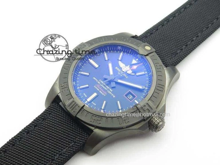 Avenger Seawolf DLC GF 1:1 Best Edition Black Dial On Black Nylon Strap A2824