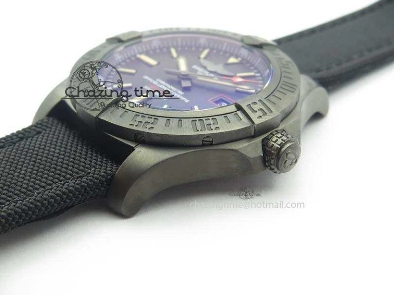 Avenger Seawolf DLC GF 1:1 Best Edition Black Dial On Black Nylon Strap A2824