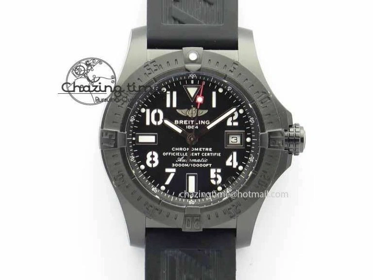 Avenger Seawolf DLC HF 1:1 Best Edition Black Dial On Black Rubber Strap A25J