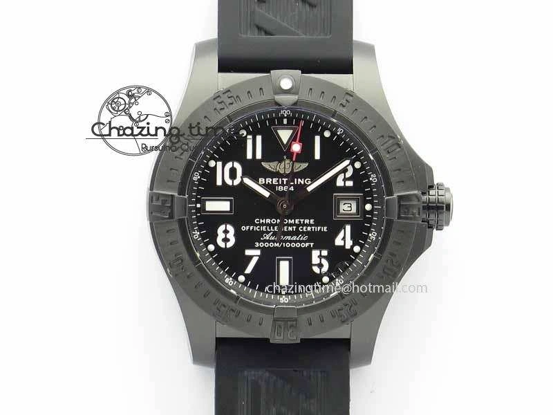 Avenger Seawolf DLC HF 1:1 Best Edition Black Dial On Black Rubber Strap A25J