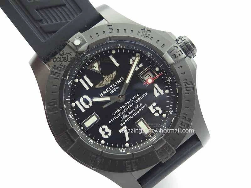 Avenger Seawolf DLC HF 1:1 Best Edition Black Dial On Black Rubber Strap A25J