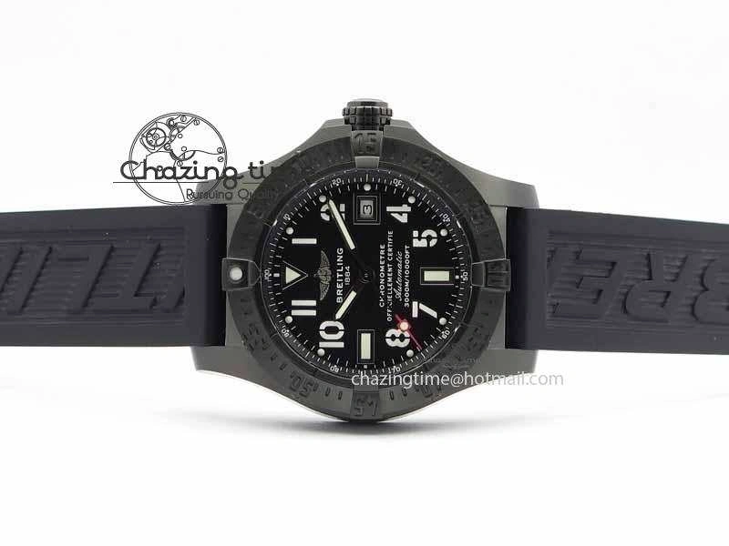 Avenger Seawolf DLC HF 1:1 Best Edition Black Dial On Black Rubber Strap A25J
