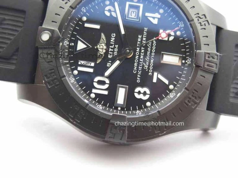 Avenger Seawolf DLC HF 1:1 Best Edition Black Dial On Black Rubber Strap A25J
