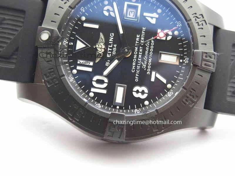 Avenger Seawolf DLC HF 1:1 Best Edition Black Dial On Black Rubber Strap A25J