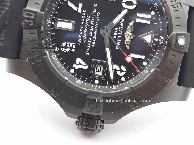 Avenger Seawolf DLC HF 1:1 Best Edition Black Dial On Black Rubber Strap A25J