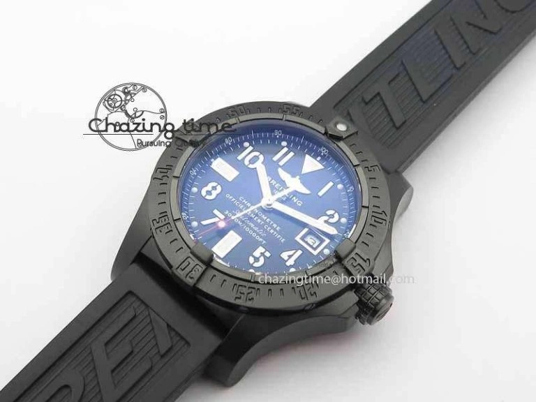 Avenger Seawolf DLC HF 1:1 Best Edition Black Dial On Black Rubber Strap A25J
