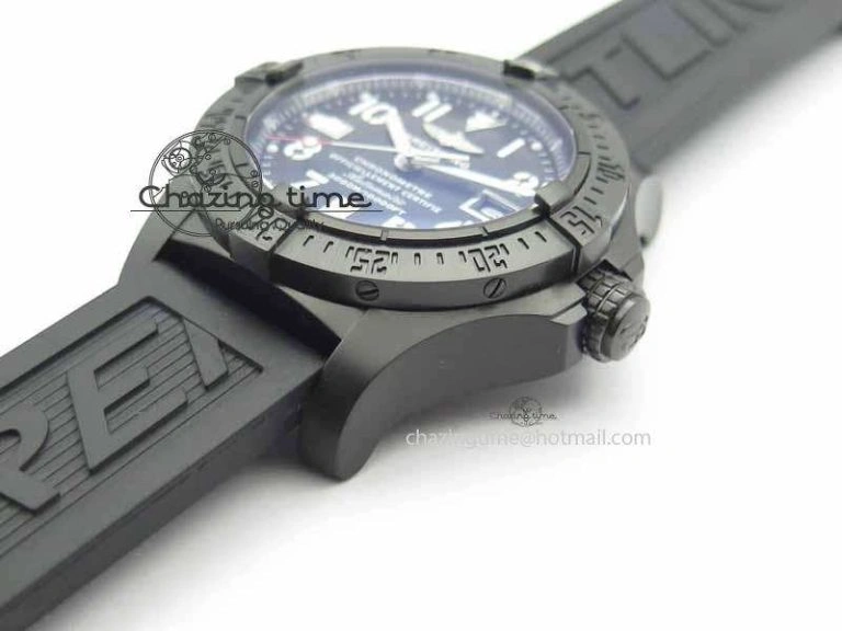 Avenger Seawolf DLC HF 1:1 Best Edition Black Dial On Black Rubber Strap A25J