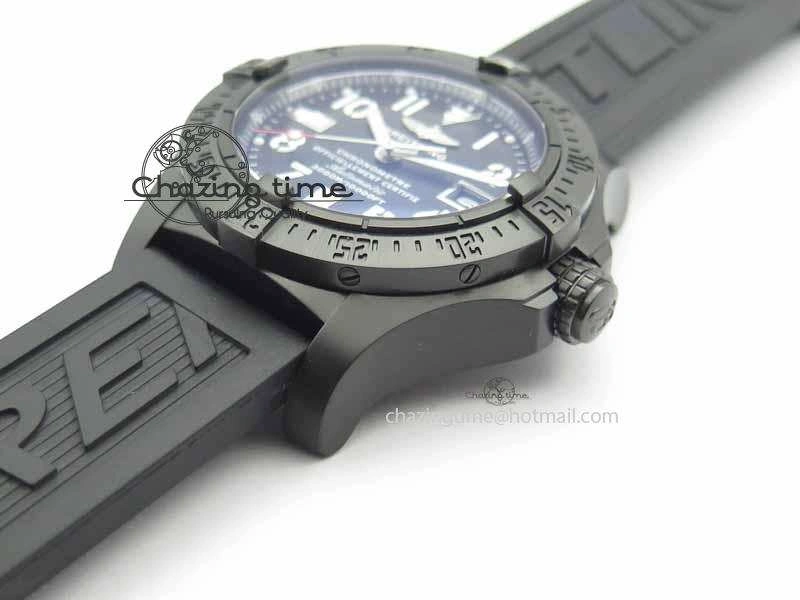 Avenger Seawolf DLC HF 1:1 Best Edition Black Dial On Black Rubber Strap A25J