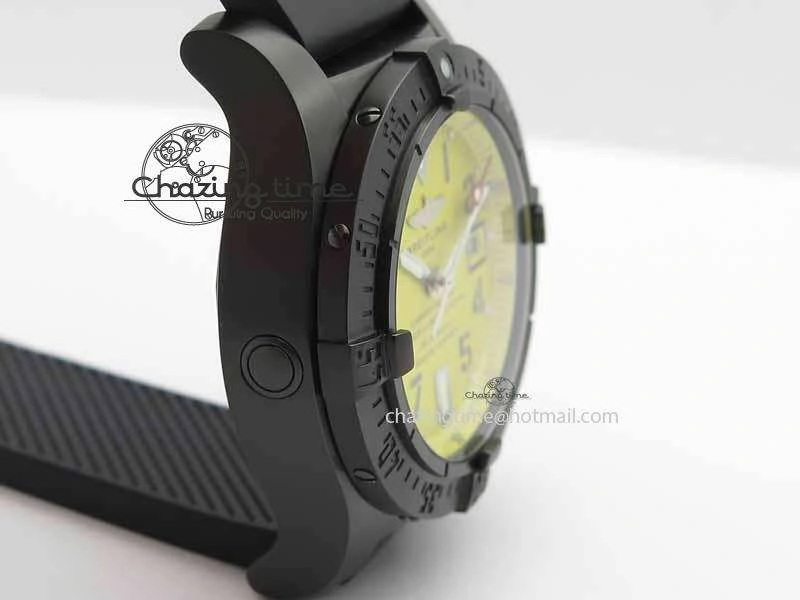 Avenger Seawolf DLC HF 1:1 Best Edition Yellow Dial On Black Rubber Strap A25J