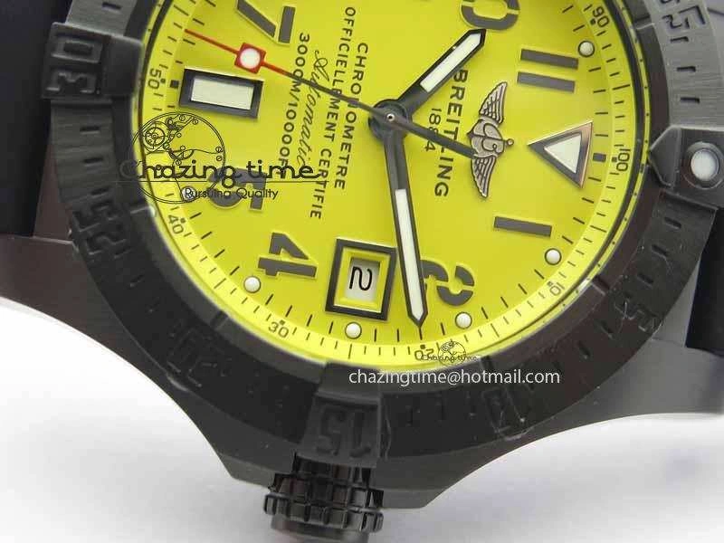 Avenger Seawolf DLC HF 1:1 Best Edition Yellow Dial On Black Rubber Strap A25J
