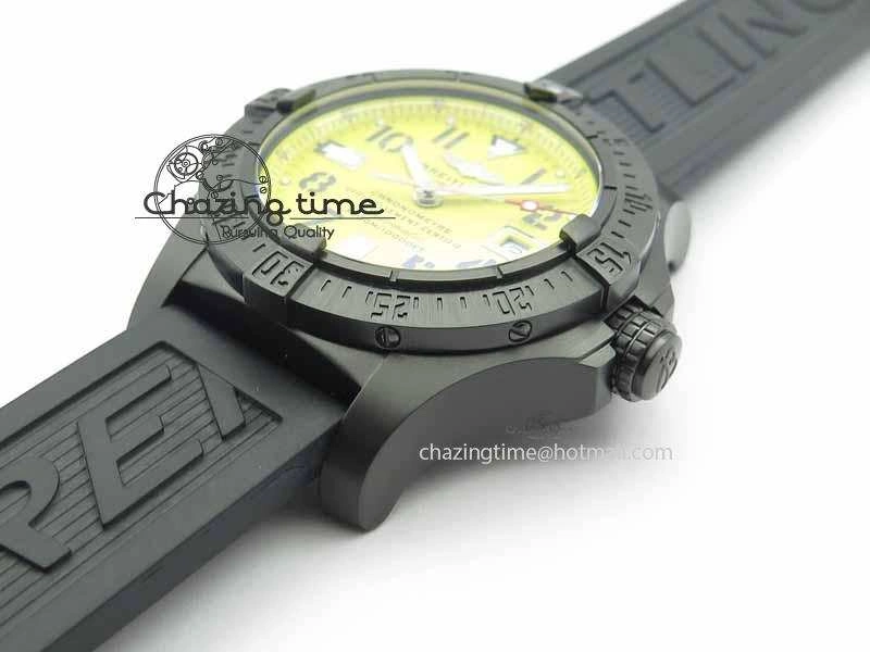 Avenger Seawolf DLC HF 1:1 Best Edition Yellow Dial On Black Rubber Strap A25J