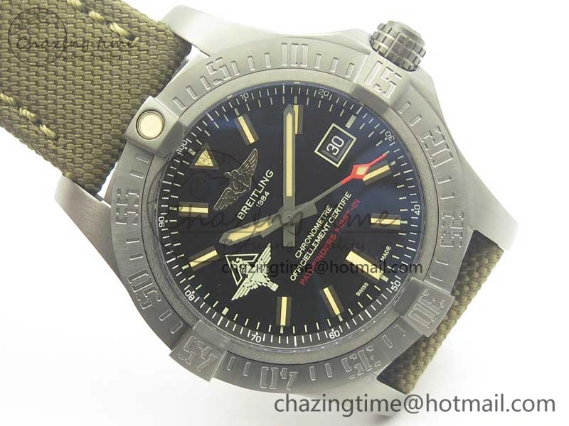 Avenger V17310 Ti DLC 1:1 Best Edition Black Dial Pathfinders First In on Nylon Strap A2824
