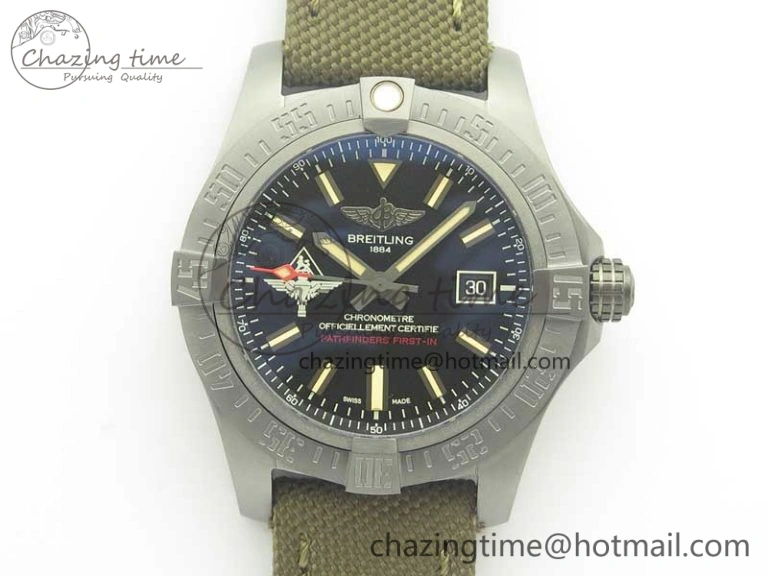 Avenger V17310 Ti DLC 1:1 Best Edition Black Dial Pathfinders First In on Nylon Strap A2824