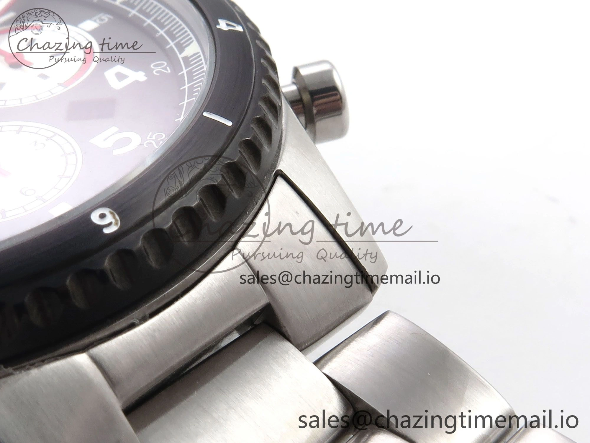 Aviator 8 Chrono SS EF 1:1 Best Edition Black Dial Arabic Bezel on SS Bracelet A7750