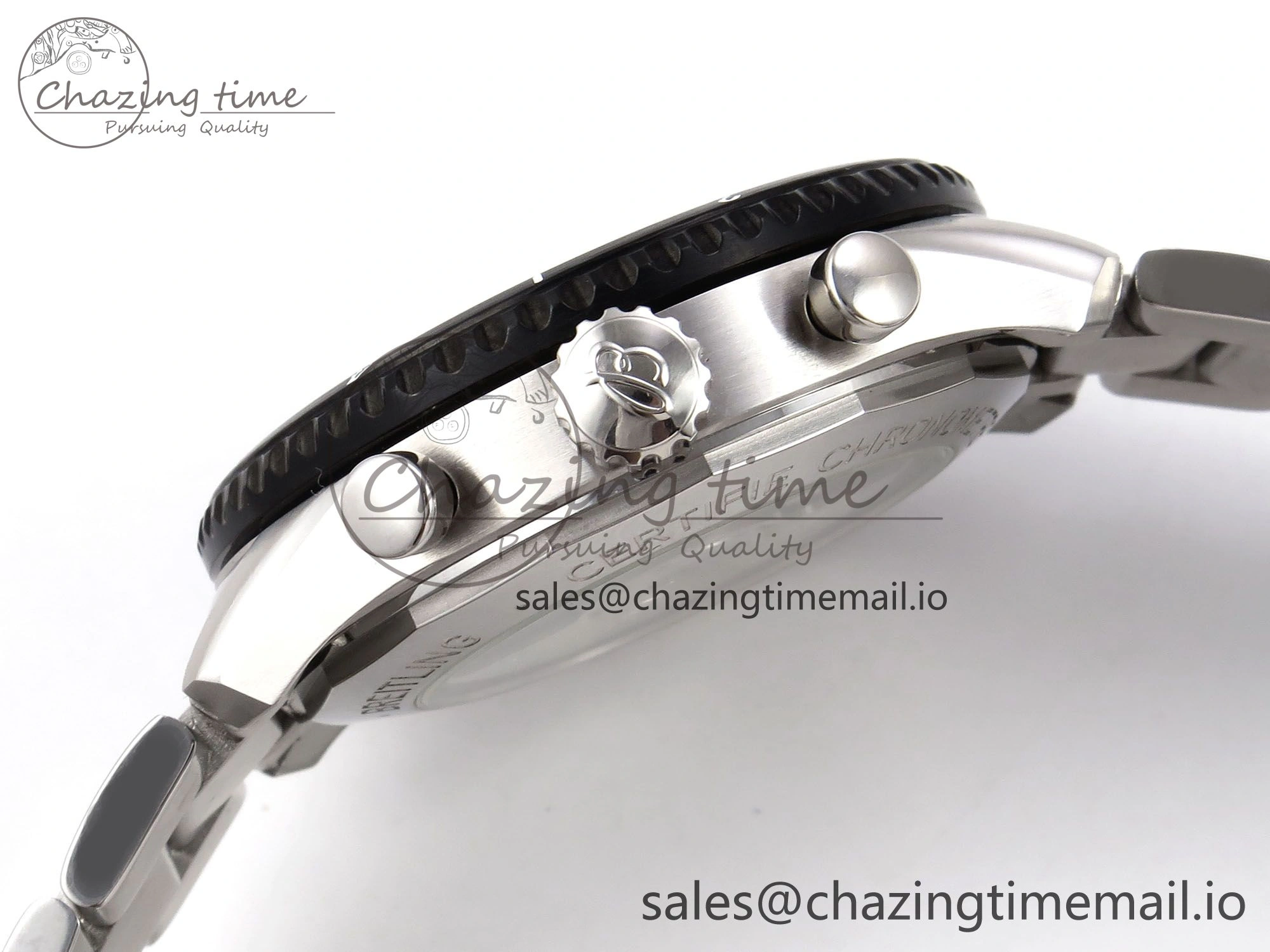 Aviator 8 Chrono SS EF 1:1 Best Edition Black Dial Arabic Bezel on SS Bracelet A7750