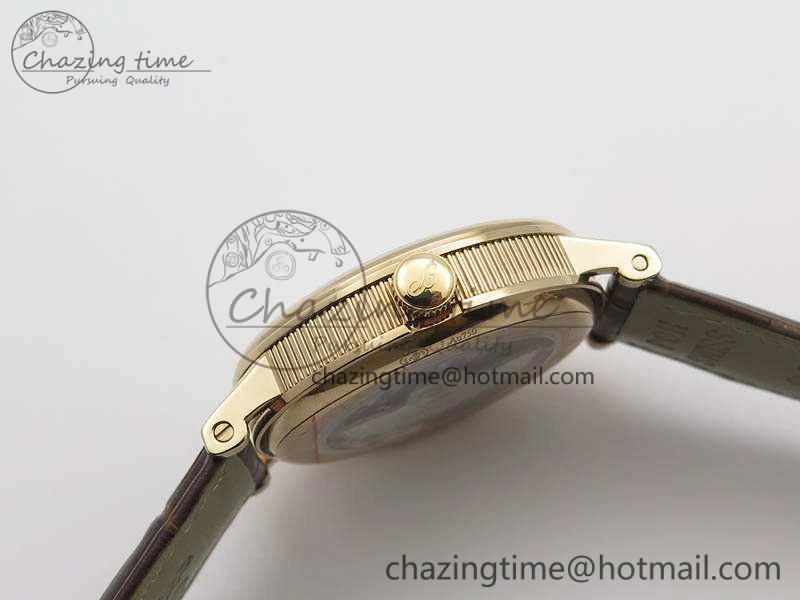 BG 9087BB Moonphase RG 1:1 Best Edition White Dial On Brown Leather Strap Cal.770