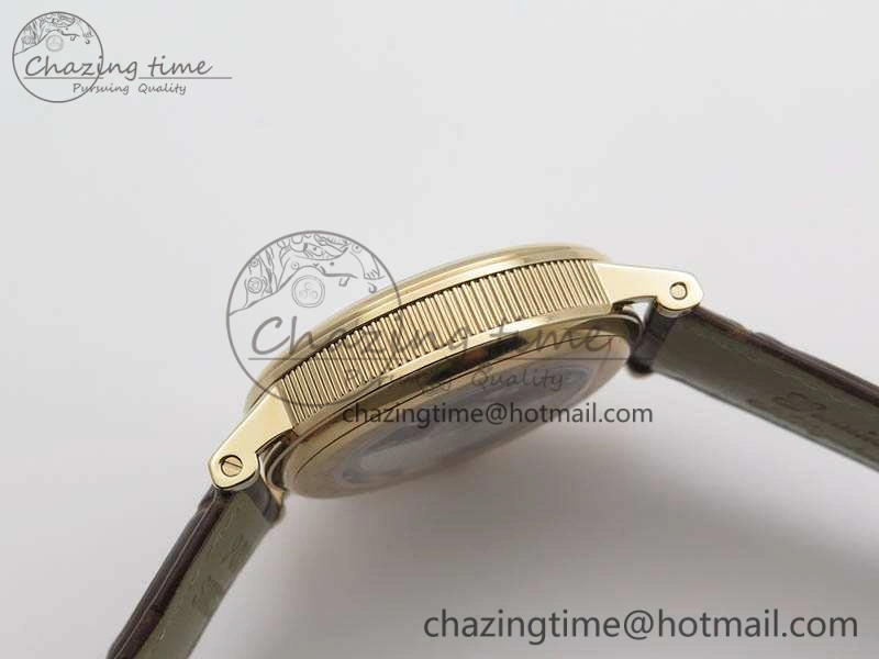 BG 9087BB Moonphase RG 1:1 Best Edition White Dial On Brown Leather Strap Cal.770