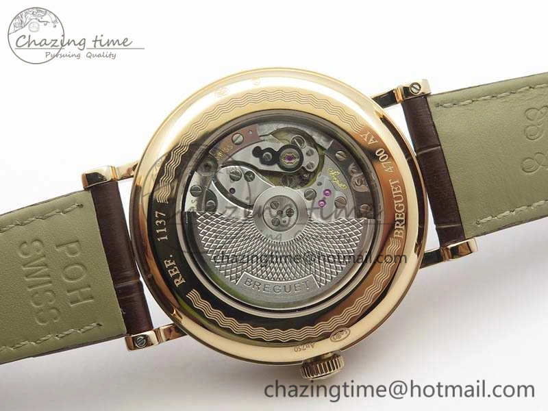 BG 9087BB Moonphase RG 1:1 Best Edition White Dial On Brown Leather Strap Cal.770