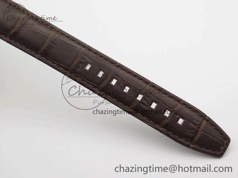 BG 9087BB Moonphase RG 1:1 Best Edition White Dial On Brown Leather Strap Cal.770