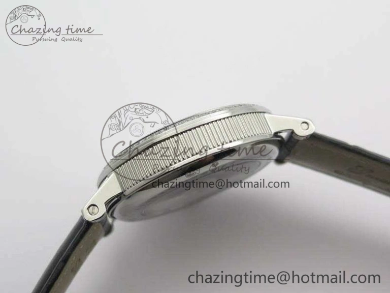 BG 9087BB Moonphase SS 1:1 Best Edition White Dial Diamond Bezel On Black Leather Strap Cal.770