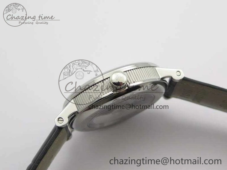 BG 9087BB Moonphase SS 1:1 Best Edition White Dial On Black Leather Strap Cal.770