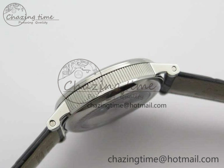 BG 9087BB Moonphase SS 1:1 Best Edition White Dial On Black Leather Strap Cal.770