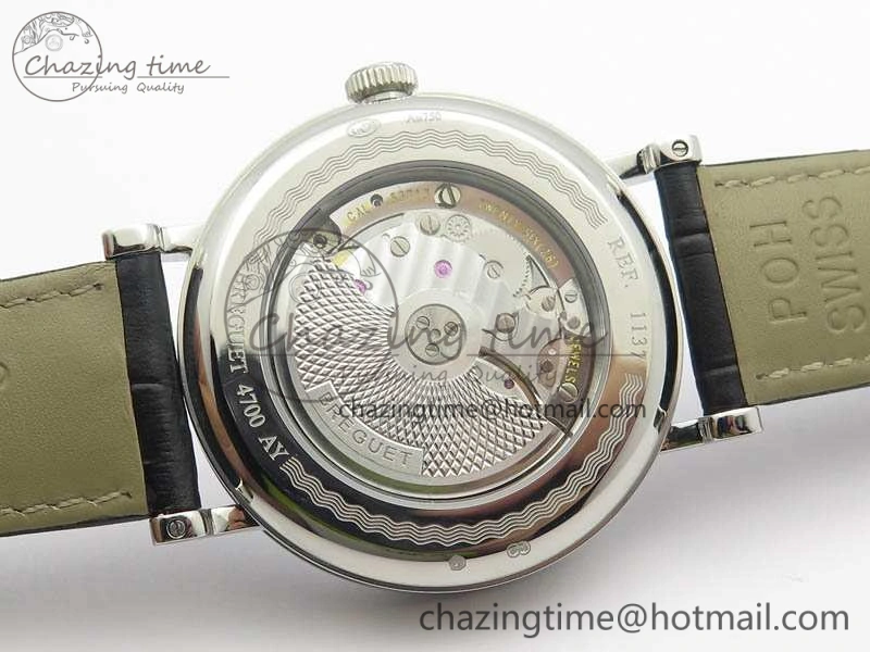 BG 9087BB Moonphase SS 1:1 Best Edition White Dial On Black Leather Strap Cal.770