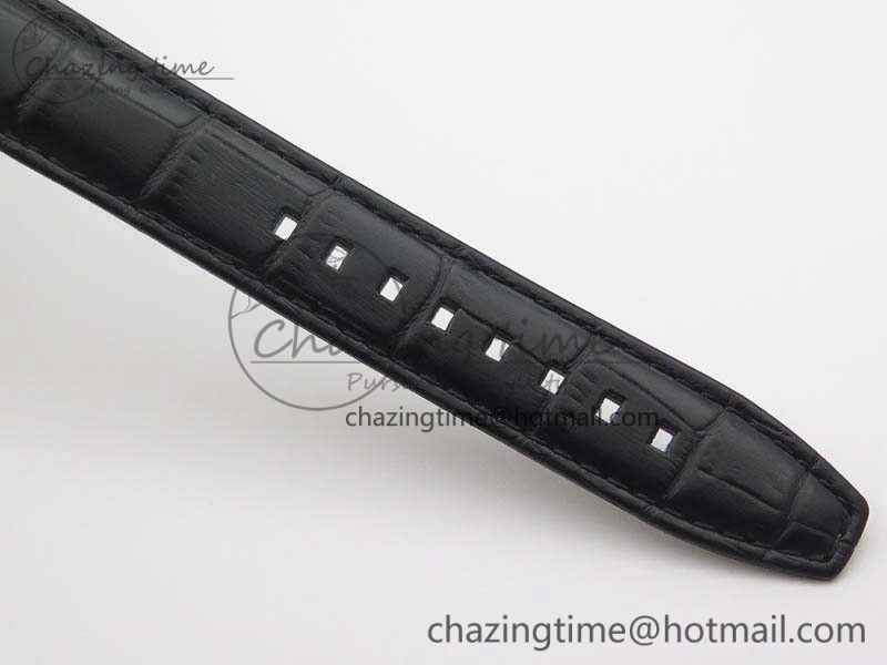 BG 9087BB Moonphase SS 1:1 Best Edition White Dial On Black Leather Strap Cal.770