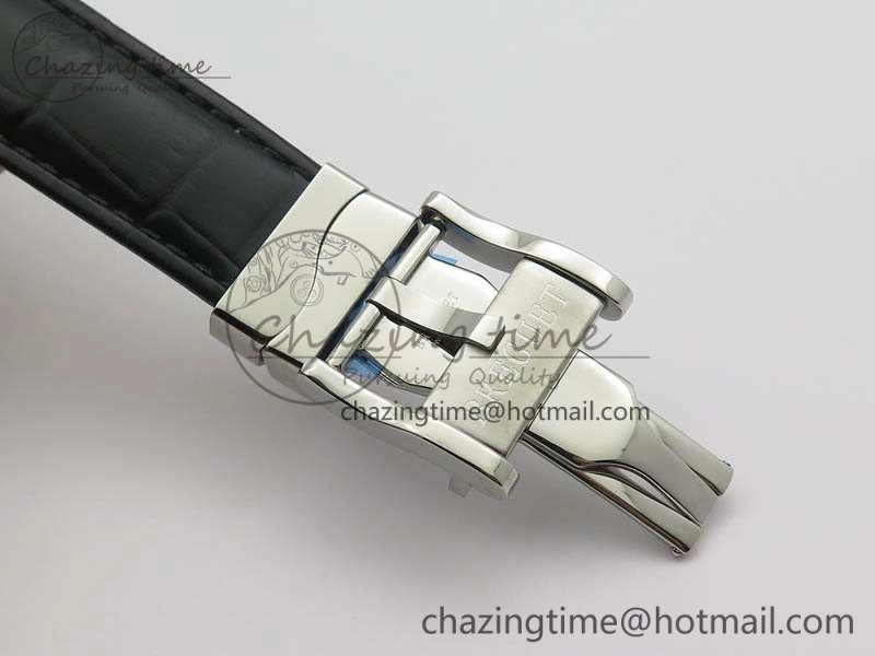 BG 9087BB Moonphase SS 1:1 Best Edition White Dial On Black Leather Strap Cal.770