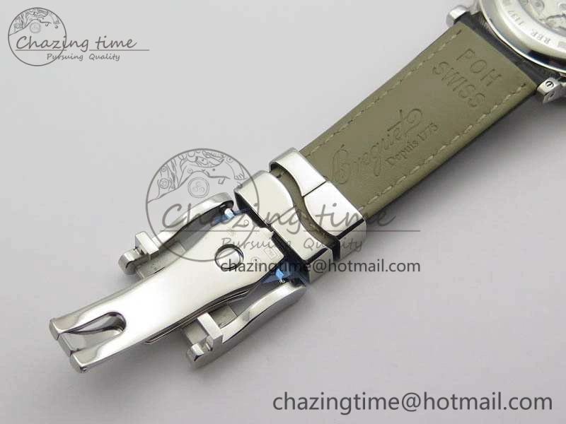 BG 9087BB Moonphase SS 1:1 Best Edition White Dial On Black Leather Strap Cal.770