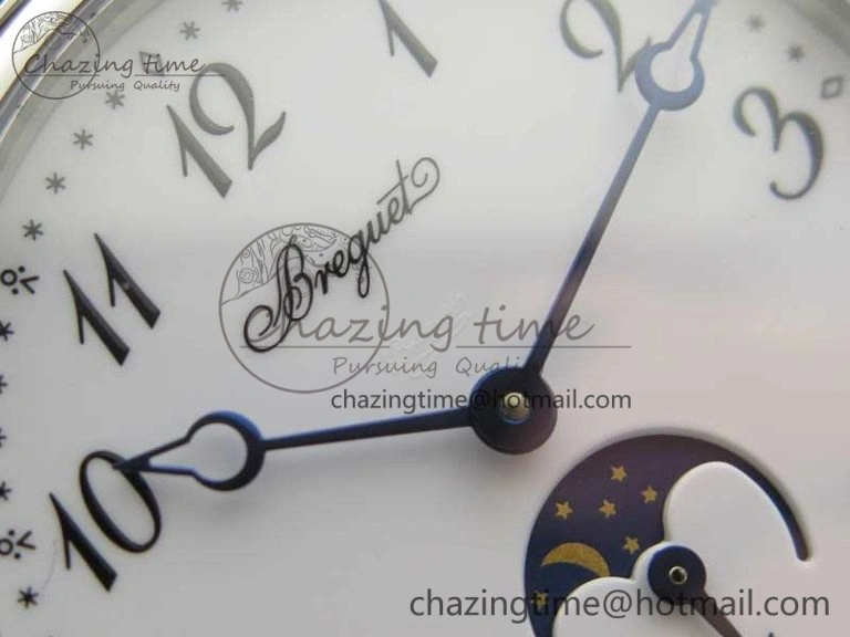 BG 9087BB Moonphase SS 1:1 Best Edition White Dial On Black Leather Strap Cal.770