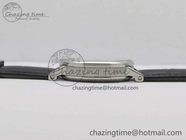BG 9087BB Moonphase SS 1:1 Best Edition White Dial On Black Leather Strap Cal.770