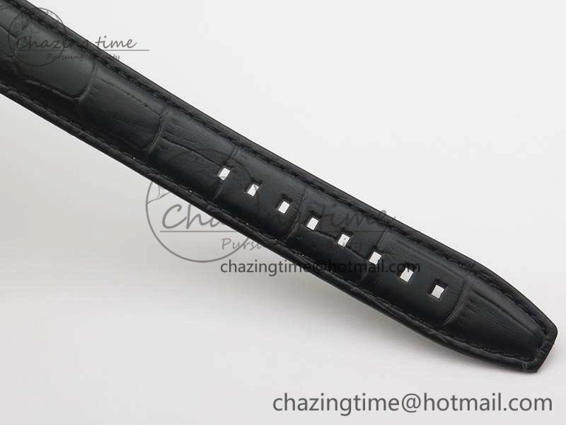 BG 9087BB Moonphase YG 1:1 Best Edition White Dial Diamond Bezel On Black Leather Strap Cal.770
