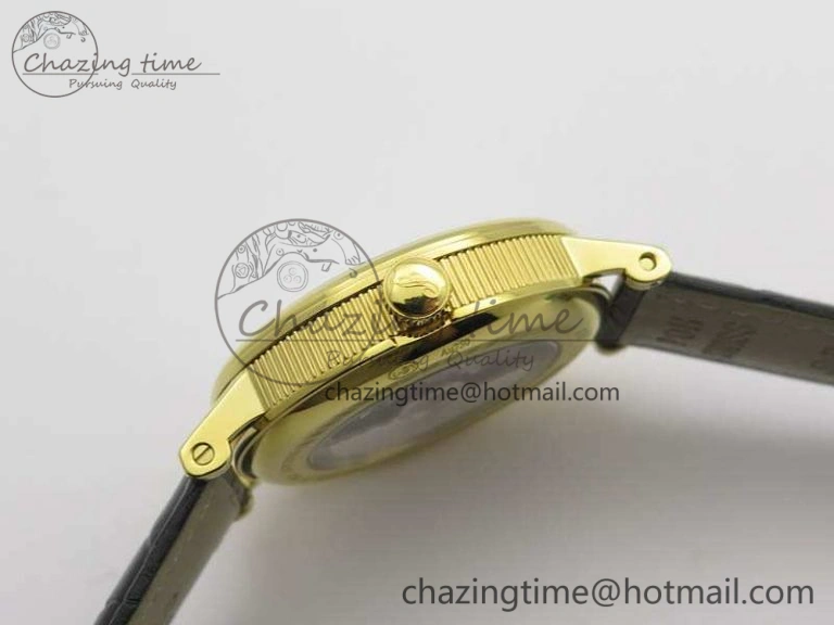 BG 9087BB Moonphase YG 1:1 Best Edition White Dial On Black Leather Strap Cal.770
