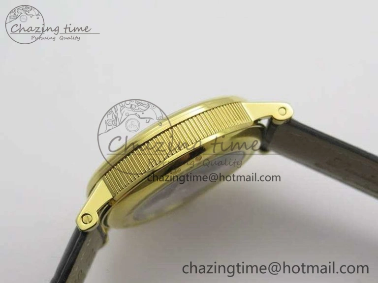 BG 9087BB Moonphase YG 1:1 Best Edition White Dial On Black Leather Strap Cal.770