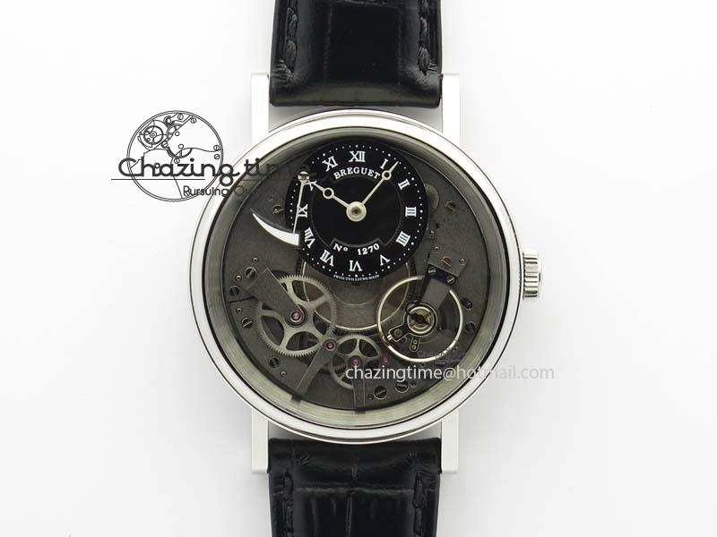 BG Tourbillon SS Best Edition Black Dial On Black Leather Strap A23J