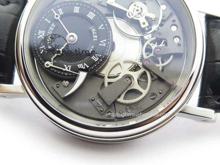 BG Tourbillon SS Best Edition Black Dial On Black Leather Strap A23J