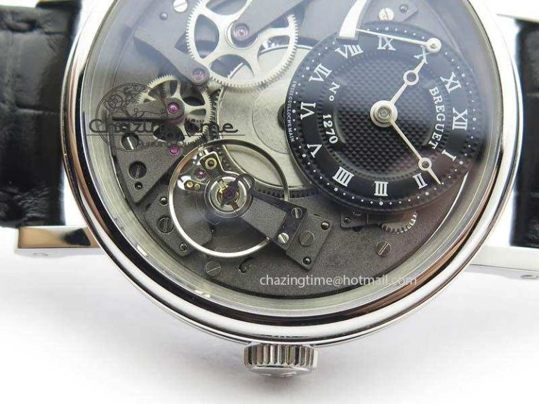 BG Tourbillon SS Best Edition Black Dial On Black Leather Strap A23J