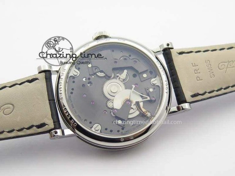 BG Tourbillon SS Best Edition Black Dial On Black Leather Strap A23J